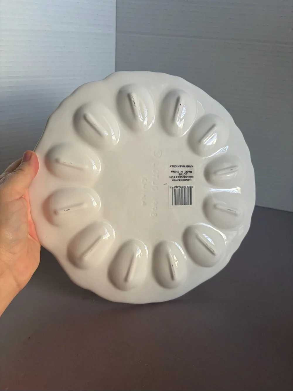 Lotus Ceramic Deviled Egg Plate